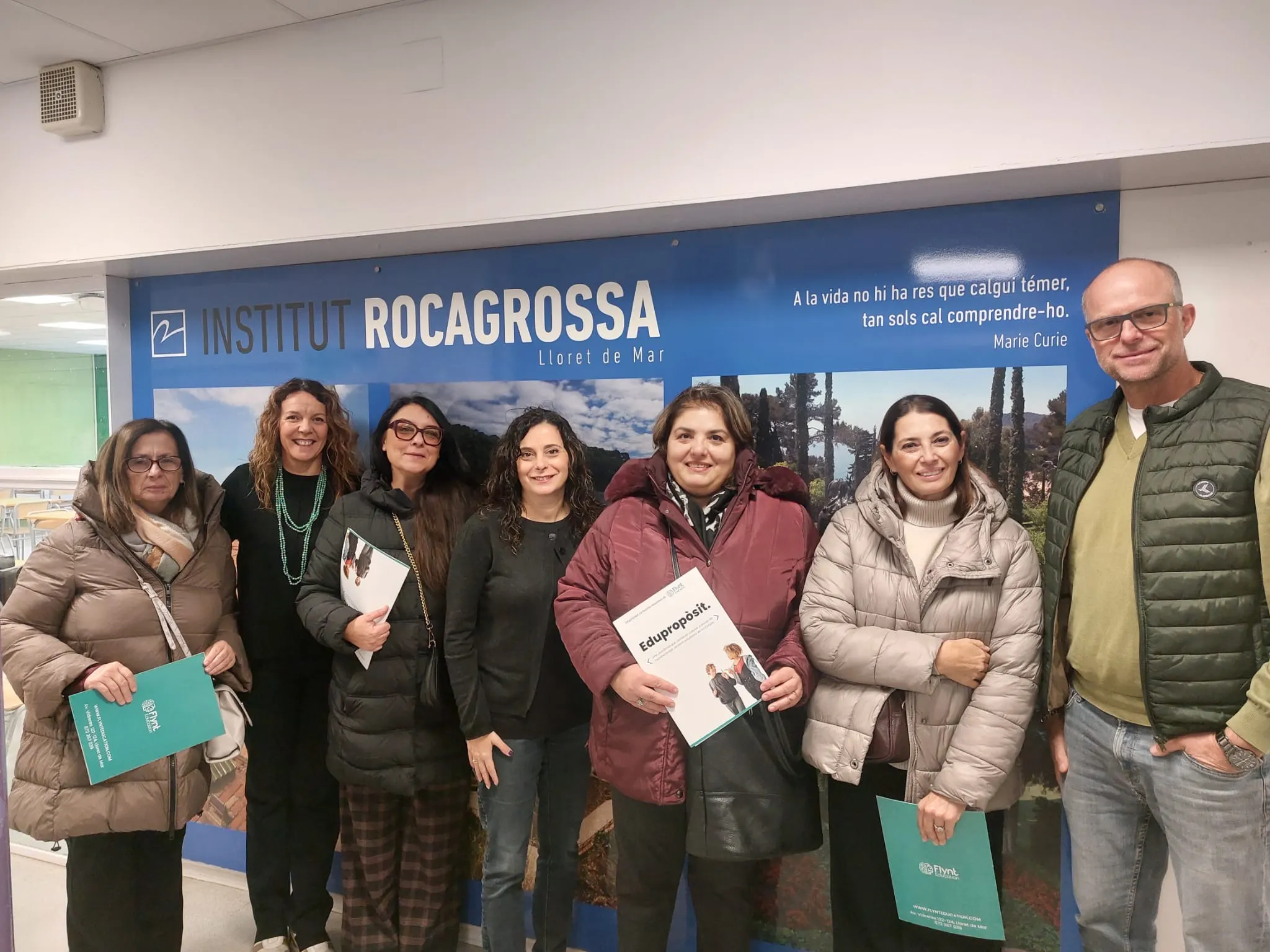 Teachers meeting at a school in Lloret de Mar during a European education mobility project